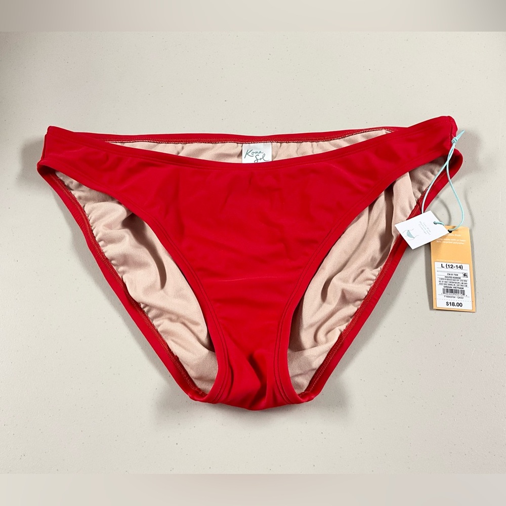 Kona Sol Red Bikini Bottoms